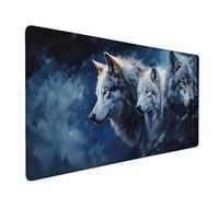 Tappetino Mouse XXL 900 x 400 mm - Tappetino Mouse Gaming Animali Lupo Mousepad - Controllo Preciso del Mouse Migliora la Velocità e la Precisione - Tenuta Stabile - Accessori Scrivania - Regali y-355