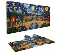 Tappetino Mouse XXL 900 x 400 mm - Tappetino Mouse Gaming città stellare Mousepad - Controllo Preciso del Mouse Migliora la Velocità e la Precisione - Tenuta Stabile - Accessori Scrivania h-1239