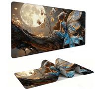 Tappetino Mouse XXL 900 x 400 mm - Tappetino Mouse Gaming Elfi Luna Mousepad - Controllo Preciso del Mouse Migliora la Velocità e la Precisione - Tenuta Stabile - Lavabile - Accessori Scrivania h-617