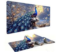 Tappetino Mouse XXL 900 x 400 mm - Tappetino Mouse Gaming Pavo Luna Mousepad - Controllo Preciso del Mouse Migliora la Velocità e la Precisione - Tenuta Stabile - Lavabile - Accessori Scrivania h-693