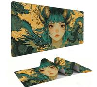 Tappetino Mouse XXL 900 x 400 mm - Tappetino Mouse Gaming Ragazza drago Mousepad - Controllo Preciso del Mouse Migliora la Velocità e la Precisione - Tenuta Stabile - Accessori Scrivania h-743