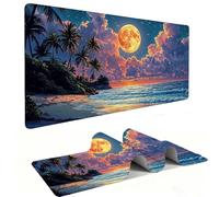 Tappetino Mouse XXL 900 x 400 mm - Tappetino Mouse Gaming Spiaggia Luna Mousepad - Controllo Preciso del Mouse Migliora la Velocità e la Precisione - Tenuta Stabile - Accessori Scrivania h-361