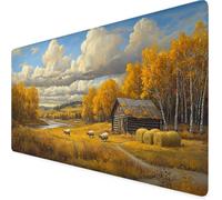 Tappetino Mouse XXL 900 x 400 mm,Tappetino Mouse giallo,Impermeabile autunno Scrivania Desk Mat con Bordi Cuciti e Base Antiscivolo Accessori Scrivania,per Scrivania Computer,Laptop,Regalo Uomo F1-540