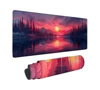 Tappetino Mouse XXL (900 x 400 x 3 mm), Rosso Tappetino Scrivania Tramonto Design, Moderno Mouse Pad con Base in Gomma Antiscivolo Accessori Scrivania, Waterproof Mousepad per Lapto, Regalo -zzg2505QH