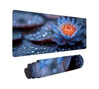 Tappetino Mouse XXL 900 x 400mm, Blu Tappetino Scrivania Fiore Design, Moderno Mouse Pad con Base in Gomma Antiscivolo Accessori Scrivania, Waterproof Mousepad per PC, Lapto, Regalo -zzg2505HX