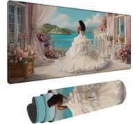 Tappetino Mouse XXL 900x300x3 mm, Tappetino Mouse Rosa Lavabile, Paesaggio Mouse Pad Accessori Gaming con Base in Gomma Antiscivolo, Tappeto Scrivania con Bordi Cuciti Design per Lavoro Ufficio z-1384