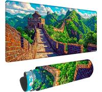 Tappetino Mouse XXL 900x300x3 mm, Tappetino Mouse Verde Lavabile, La Grande Muraglia Cinese Mouse Pad Accessori Gaming con Base in Gomma Antiscivolo, Tappeto Scrivania per PC, Laptop Regalo z-174