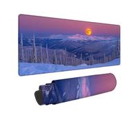 Tappetino Mouse XXL 900x400 mm, Tappetino Mouse Bianco Mousepad Luna Sottomano Scrivania con Base in Gomma Antiscivolo, Impermeabile Tappeto Scrivania con Bordi Cuciti per PC, Laptop -zjn2509UZ