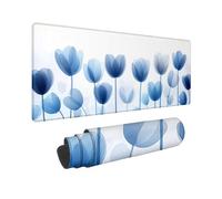 Tappetino Mouse XXL 900x400 mm Tappetino Mouse Gaming Bianco Impermeabile Mousepad Fiore Sottomano Scrivania con Base in Gomma Antiscivolo Ufficio Accessori Tappeto Scrivania Bordo Cucito per PC R-54