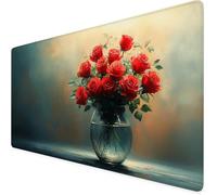 Tappetino Mouse XXL 900x400 mm,Tappetino Mouse marrone,Impermeabile fiore Scrivania Desk Mat con Bordi Cuciti e Base Antiscivolo Accessori Scrivania,per Scrivania Computer,Laptop,Regalo Uomo F1-135