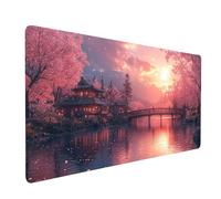 Tappetino Mouse xxl 900x400x3 MM Impermeabile Tappetino Gaming Giappone per Tastiera Mouse Wireless Pc Portatile, Mousepad Architettura Cucire Bordi Base in Gomma Antiscivolo, Regalo Uomo model-3586