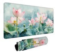 Tappetino Mouse XXL 900x400x3mm Mouse Pad Gaming, Grandi Dimensioni, Maggiore Precisione e Velocità, Base in Gomma Antiscivolo, Tappetino Scrivania con Bordi Cuciti (Loto D'Uovo D'Anatra) L#L1282