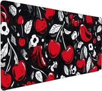 Tappetino Mouse XXL 900x400x3mm Tappetino Mouse Nero, Gaming MousePad Fruttacon Base in Gomma Antiscivolo, Cuciture Rinforzate Mousepad XXL per Tastiera Lavabile per Accessori Scrivania PC F-1L24