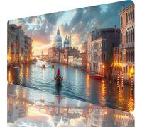 Tappetino Mouse XXL 900x400x3mm, Tappetino mouse Verde, Gaming Mouse Pad Migliora Precisione e Velocità, Mousepad con Base in Gomma Antiscivolo, Accessori Scrivania e Accessori Gaming, Venezia 7-2845