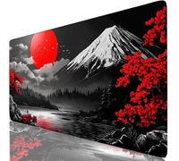 Tappetino Mouse XXL 900x400x4 mm Nero Tappetino Scrivania Monte Fuji Mousepad Professionale per PC e Tastiera, Tappeto Scrivania Antiscivolo, Migliora Precisione e Velocità, Desk Mat per Gaming W6-610