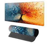 Tappetino Mouse XXL Albero, Tappetino Mouse 1600x800x3mm, Mousepad Gaming con Bordi Cuciti, Sottomano Scrivania Grande, Accessori Gaming, Accessori Scrivania, per Gamer Ufficio PC, Arancione W-2427