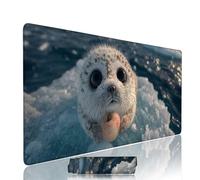 Tappetino Mouse xxl Animale Mouse Pad Gaming Accessori Scrivania Grande Tappetino Tastiera e Compute 700x400x3mm Sottomano Scrivania Foca Pad PC Waterproof con Base in Gomma e Bordi Cuciti w-6545
