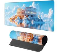 Tappetino Mouse XXL Architettura, Tappetino Scrivania Grande 1600x800x3mm Cielo, Mouse Pad con Base in Gomma Antiscivolo, Accessori Gaming, Sottomano Scrivania con Bordi Cuciti, per PC, Laptop Z-6981