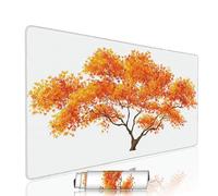 Tappetino Mouse xxl Bianco Mouse Pad Gaming Accessori Scrivania Grande Tappetino Tastiera e Compute 700x300x3mm Sottomano Scrivania Albero Pad PC Waterproof con Base in Gomma e Bordi Cuciti w-9064