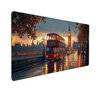 Tappetino Mouse XXL Big Ben, Vista Stradale Gaming Tappetino Scrivania 600x300x3mm, Mousepad Grande con Base in Gomma Antiscivolo, Sottomano Scrivania con Bordi Cuciti, Ufficio Accessori Gaming 6-7886