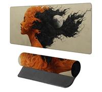 Tappetino Mouse XXL Donna, Tappetino Mouse 1200x600x3mm, Mousepad Gaming con Bordi Cuciti, Sottomano Scrivania Grande, Accessori Gaming, Accessori Scrivania, per PC Gamer Ufficio Computer, Nero 9-8221