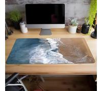 Tappetino Mouse XXL Gaming 1000x500x3mm Onda Bianca, Grande tappetino Scrivania, Superficie Liscia Migliora la Precisione e la Velocità, mouse pad per Computer, Laptop