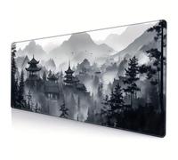 Tappetino Mouse XXL Gaming 1200x600x2mm Paesaggio classico nero tappetino da Scrivania con Base in Gomma Antiscivolo Grande Mouse Pad,Cuciture Sui Bordi per Tastiera del Computer,Casa e Ufficio