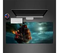 Tappetino Mouse XXL Gaming 1500x800x2mm Nave chiaro luna, Grande tappetino Scrivania, Superficie Liscia Migliora la Precisione e la Velocità, mouse pad per Computer, Laptop