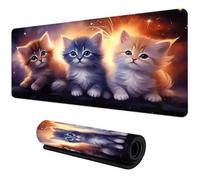 Tappetino Mouse XXL Gaming 1500x800x3mm Tre Gatti, Grande tappetino Scrivania, Superficie Liscia Migliora la Precisione e la Velocità, mouse pad per Computer, Laptop