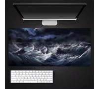 Tappetino Mouse XXL Gaming 600x400x3mm Mare in tempesta, Grande tappetino Scrivania, Superficie Liscia Migliora la Precisione e la Velocità, mouse pad per Computer, Laptop