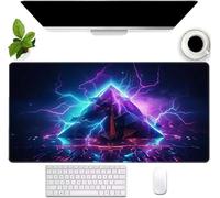 Tappetino Mouse XXL Gaming 800x300x3mm Geometria dei raggi, Grande tappetino Scrivania, Superficie Liscia Migliora la Precisione e la Velocità, mouse pad per Computer, Laptop