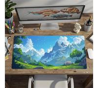 Tappetino Mouse XXL Gaming 800x400x2mm Monti Spring Fields tappetino da Scrivania con Base in Gomma Antiscivolo Grande Mouse Pad,Cuciture Sui Bordi per Tastiera del Computer,Casa e Ufficio