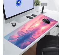 Tappetino Mouse XXL Gaming Città Dell'Alba Rosa Tappetino per Mouse Grande 700x300x3 mm Mouse Pad Grandi Migliora la velocità e la precisione Lavabile Tappetino Scrivania per Ufficio e casa