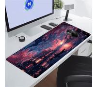 Tappetino Mouse XXL Gaming Fiore Rosa Città Tappetino per Mouse Grande 900x300x2 mm Mouse Pad Grandi Migliora la velocità e la precisione Lavabile Tappetino Scrivania per Ufficio e casa