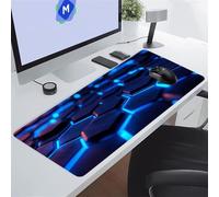 Tappetino Mouse XXL Gaming Geometria Blu Tappetino per Mouse Grande 700x400x2 mm Mouse Pad Grandi Migliora la velocità e la precisione Lavabile Tappetino Scrivania per Ufficio e casa