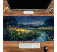 Tappetino Mouse XXL La notte lucciole 700x400x2mm, Tappetino mouse Gaming Antiscivolo Resistente, Grande Mousepad gaming, Migliora Precisione e Velocità, Adatto Ufficio, Casa, Tastiera