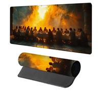 Tappetino Mouse XXL L'Ultima Cena, Tappetino Mouse 600x300x3mm, Mousepad Gaming con Bordi Cuciti, Sottomano Scrivania Grande, Accessori Gaming, Accessori Scrivania, per Gamer Ufficio PC, Giallo G-7225