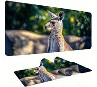 Tappetino Mouse XXL, Mouse Pad 1000 x 500 mm, Tappetino Mouse Gaming, Sottomano Scrivania con Cuciture Sui Bordi, Accessorio per Scrivania, Base in Gomma Antiscivolo, Ufficio, canguro Animali 3 w0w805