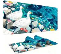 Tappetino Mouse XXL, Mouse Pad 1000 x 500 mm, Tappetino Mouse Gaming, Sottomano Scrivania con Cuciture Sui Bordi, Accessorio per Scrivania, Base in Gomma Antiscivolo, Ufficio, oca Animali 3 w0w-1171