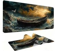 Tappetino Mouse XXL, Mouse Pad 700 x 300 mm, Tappetino Mouse Gaming, Sottomano Scrivania con Cuciture Sui Bordi, Accessorio per Scrivania, Base in Gomma Antiscivolo, nave Soprannaturale. w0w-992