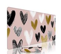 Tappetino Mouse xxl Rosa Mouse Pad Gaming Accessori Scrivania Grande Tappetino Tastiera e Compute 700x400x3mm Sottomano Scrivania Amore Pad PC Waterproof Base in Gomma Antiscivolo Bordi Cuciti w-8465