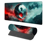 Tappetino Mouse XXL Tai Chi, Tappetino Mouse 800x300x3mm, Mousepad Gaming con Bordi Cuciti, Sottomano Scrivania Grande, Accessori Gaming, Accessori Scrivania, per Gamer Ufficio Computer, Nero 0-1347