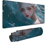 Tappetino Mouse XXL, Tappetino Mouse Gaming 1000 x 500 x 3mm, Blu Mousepad con Bordo Cucito e Base in Gomma Resistente All'acqua per Una Maggiore Precisione e Velocità, per Mac e PC Ragazza xn-503