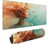 Tappetino Mouse XXL, Tappetino Mouse Gaming 1400 x 700 x 3mm, Blu Mousepad con Bordo Cucito e Base in Gomma Resistente All'acqua per Una Maggiore Precisione e Velocità, per Mac e PC Ragazza xn-500