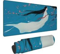 Tappetino Mouse XXL, Tappetino Mouse Gaming 500 x 250 x 3mm, Blu Mousepad con Bordo Cucito e Base in Gomma Resistente All'acqua per Una Maggiore Precisione e Velocità, per Mac e PC Ragazza xn-501