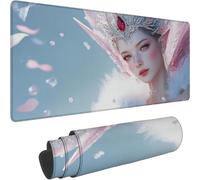 Tappetino Mouse XXL, Tappetino Mouse Gaming 500 x 250 x 3mm, Blu Mousepad con Bordo Cucito e Base in Gomma Resistente All'acqua per Una Maggiore Precisione e Velocità, per Mac e PC Ragazza xn-505