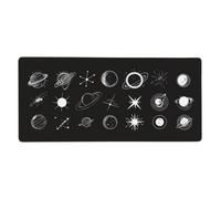 Tappetino Mouse XXL Universo & In Bianco E Nero, 100 x 50 cm G836 | Tappetino per Mouse, Base in Gomma Antiscivolo, Superficie Impermeabile, Bordi Cuciti, Tappetino Scrivania per Ufficio, Gioco