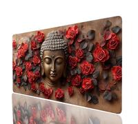 Tappetino Mouse Zen Tappetino Mouse xxl 140x60x0.3cm, Mousepad Fiore Cucire i Bordi Migliorare la Precisione e la Velocità, Mousepad per Scrivania Gaming Tastiera Wireless Pc Portatile Regalo JXL-1037