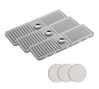 Tappetino paraschizzi e di drenaggio per lavello, Tappetino in Pietra Grigia per Rubinetto da Cucina, Tappetino Universale in Silicone per lavello, Facile da Pulire