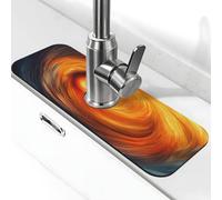 Tappetino paraspruzzi per lavello con volpe, con ventosa per rubinetto della cucina, tappetino antigoccia per bagno, 38,1 x 14 cm